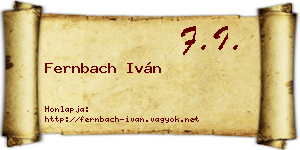 Fernbach Iván névjegykártya