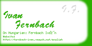 ivan fernbach business card